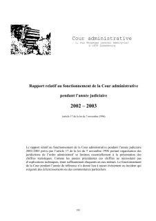 Rapports juridictions administratives 2003