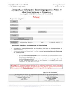 Formular - Antrag - Bescheinigung Artikel 39 - Anhang I - Diekirch