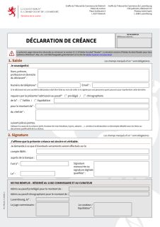 Déclaration de créance 2024 FR