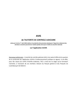 Avis ACJ -application JUCHA