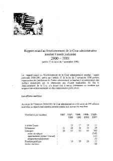 Rapports juridictions administratives 2001