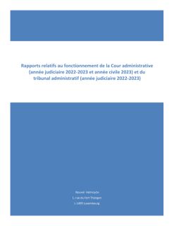 Rapports relatifs au fonctionnement des juridictions administratives 2022-2023