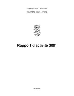 Rapports juridictions judiciaires 2001