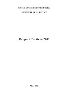 Rapport d'activité Justice 2002