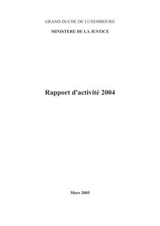 Rapport d'activité Justice 2004