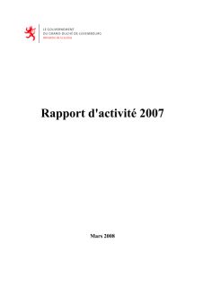 Rapport d'activité Justice 2007