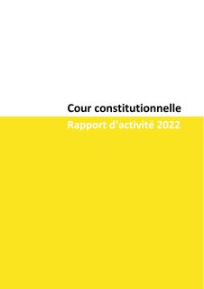 Cour constitutionnelle - Rapport d'activité 2022